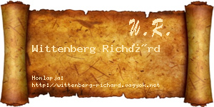 Wittenberg Richárd névjegykártya