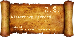 Wittenberg Richárd névjegykártya
