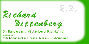 richard wittenberg business card